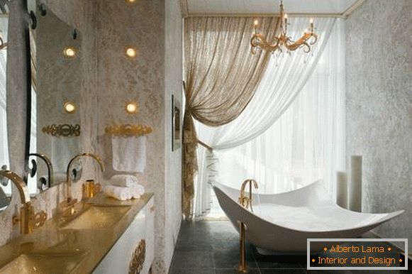 lampadario in bagno in stile classico, foto 17