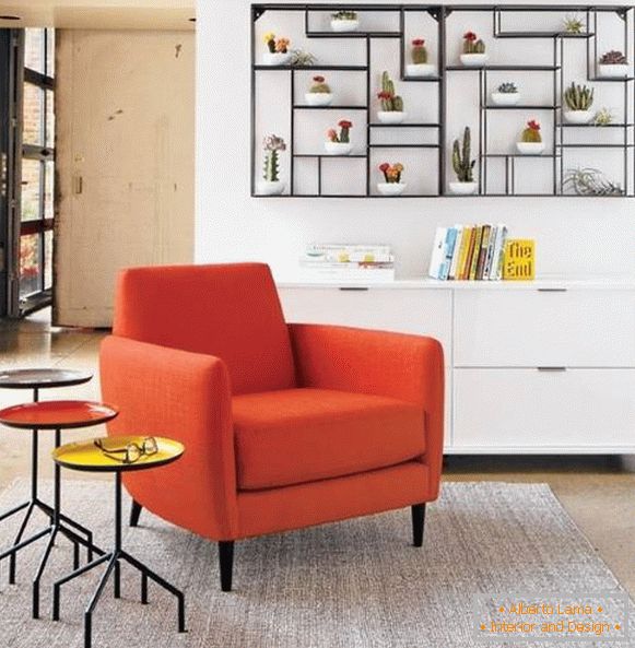 Design moderno soggiorno con mensole