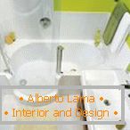Design del bagno in colore verde chiaro