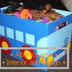 Registrazione di una scatola per la conservazione di giocattoli