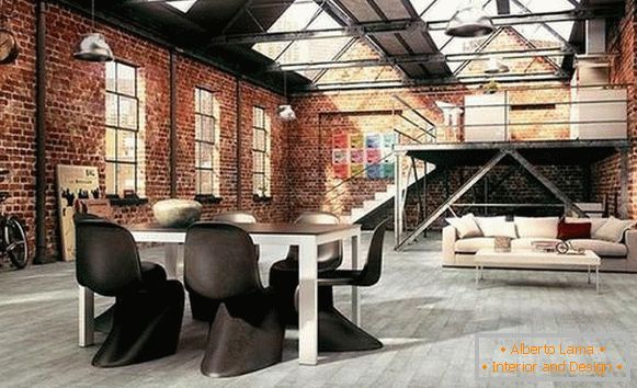 Interior design in stile loft, foto 1