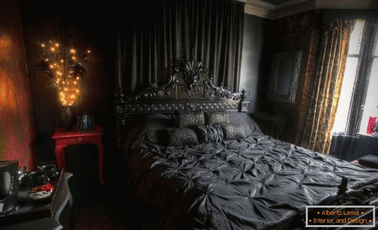 grande camera da letto-wall-decor-romantico-dark-legno-area-tappeti-tavolo-lampade-bianco-Milton-green-stelle-inc-asiatico-seta