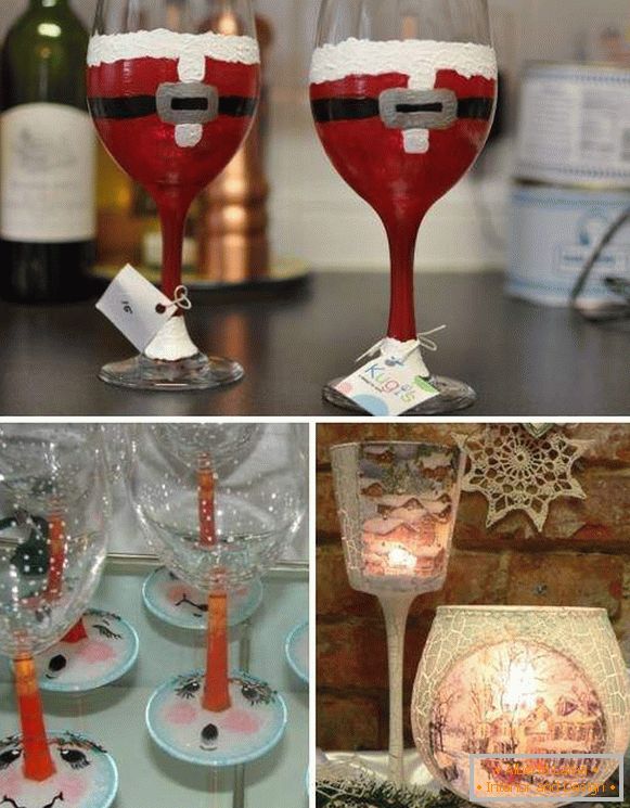 Idee per decorare la tavola di Capodanno - bicchieri celebrativi
