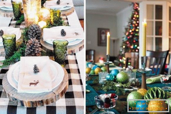Decorare il tavolo di Capodanno con le proprie mani - ornamenti per foto