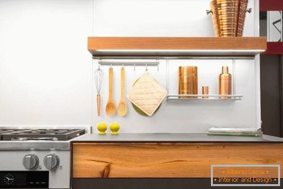Стeльные современные аксессуары для рейлeнгов на кухню - фото