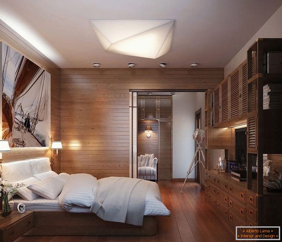 Camera da letto in colore marrone