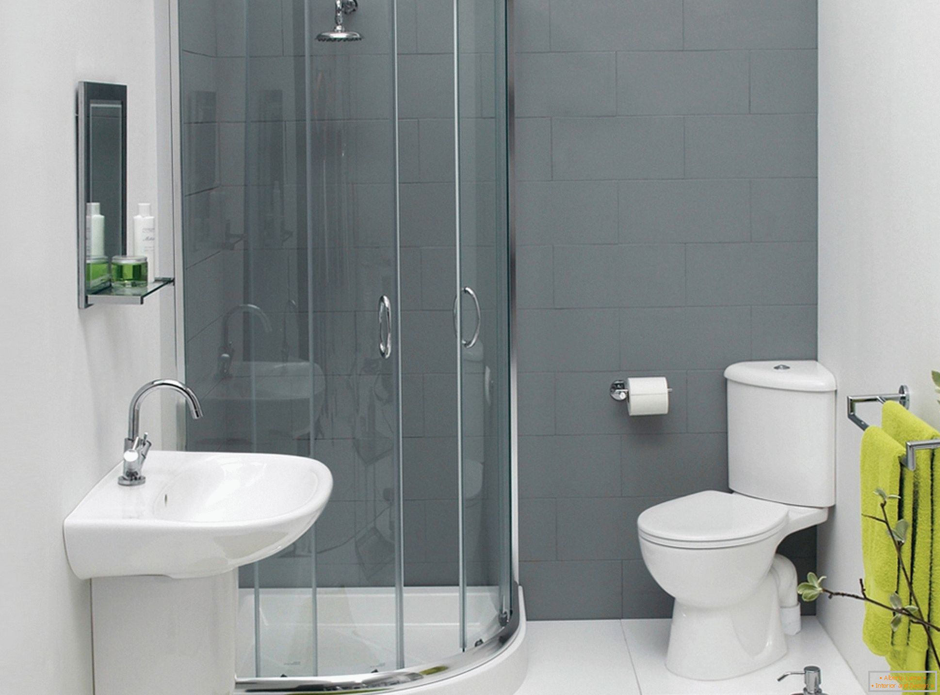 La disposizione del bagno in un appartamento bilocale della serie p44t