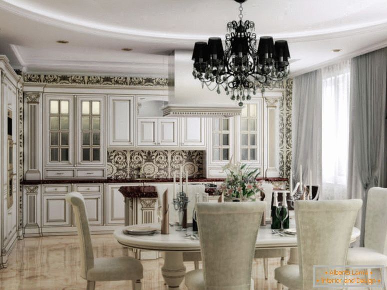 Interior design-cucina-sala da pranzo-in-classic-stile61