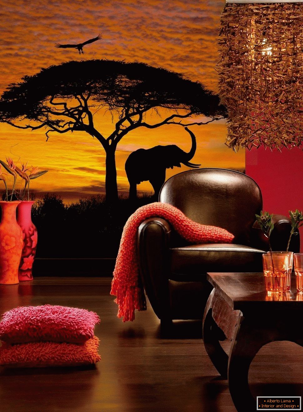 Paesaggio africano sul muro