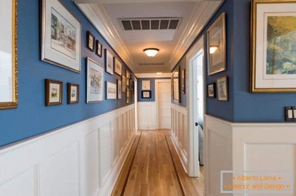 Il secondo piano di una casa privata è un'idea per decorare un corridoio