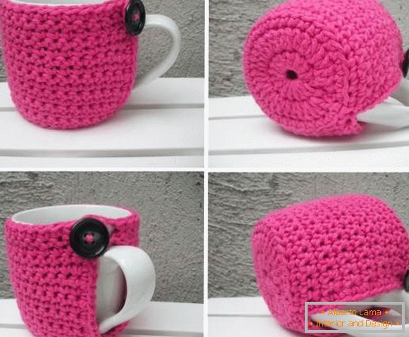 Coperchio per tazze da tè lavorato a maglia