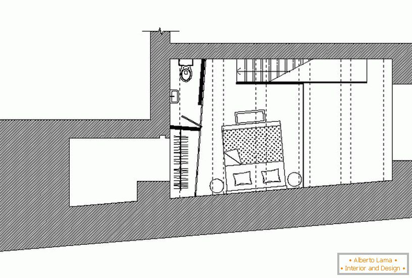 Disposizione dell'appartamento con soffitti alti