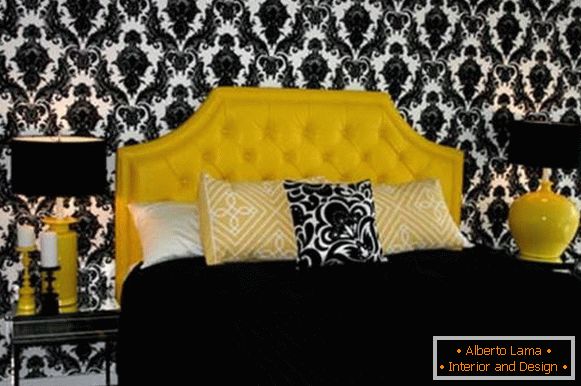 Design della camera da letto in stile classico e nero