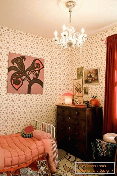 Decorazione della stanza vintage-rosa