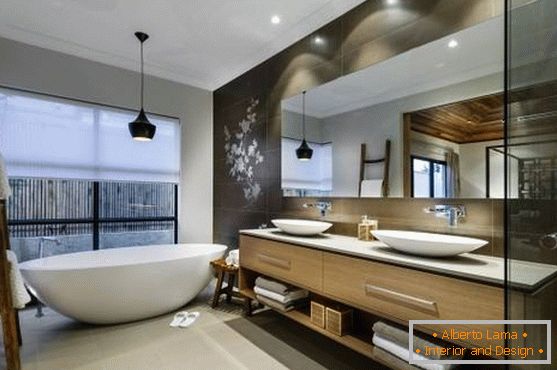 Armonioso design asiatico del bagno