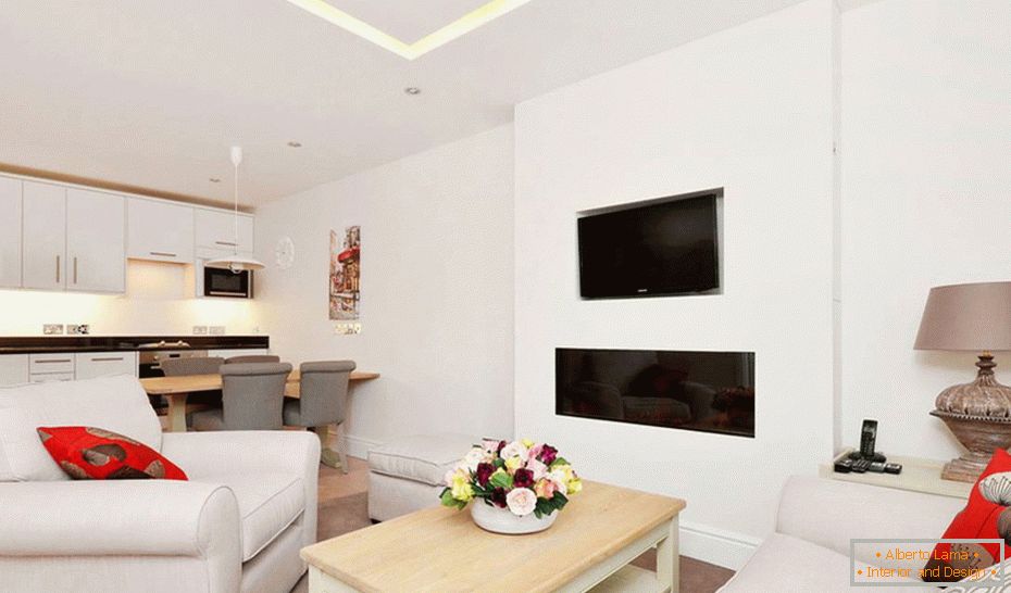 Riqualificazione dell'appartamento elegante 40 metri quadrati с кухней-гостиной
