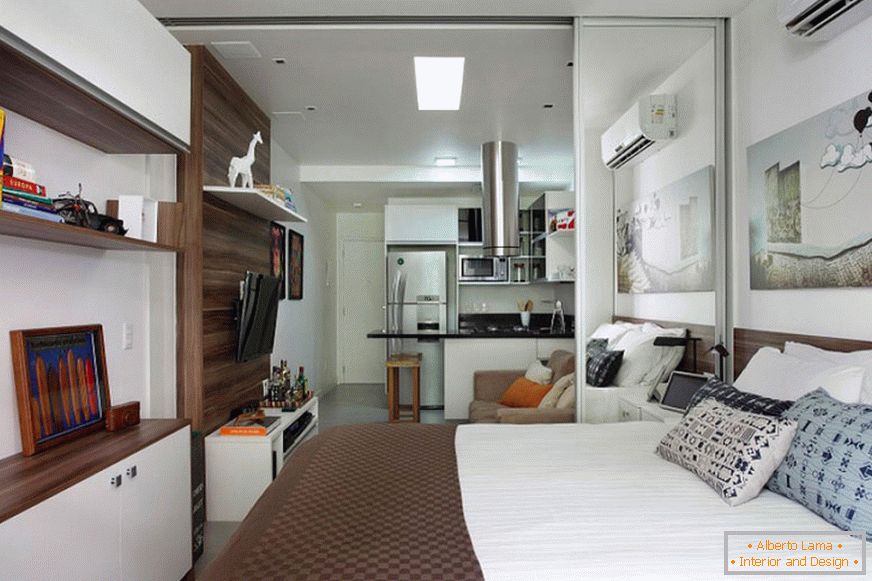 Design accogliente di un appartamento stretto di 27 metri quadrati