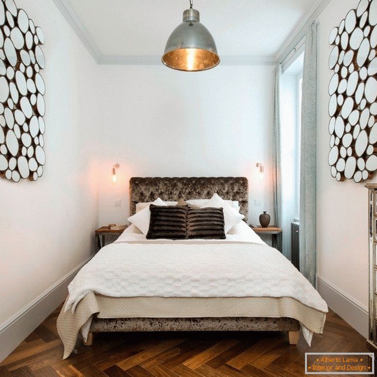 Design della camera da letto in una stanza stretta
