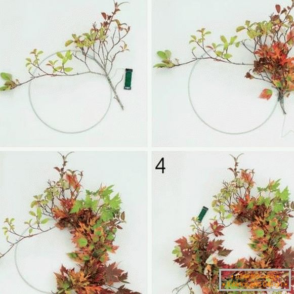 Corona d'autunno con le tue mani di materiali naturali - le migliori idee
