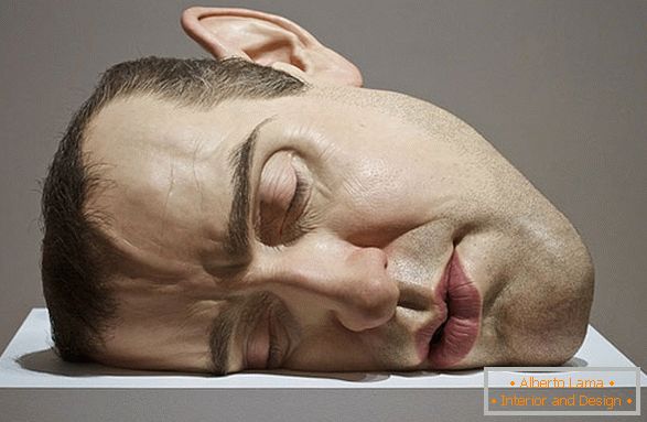 Scultura della testa di un uomo, Ron Maesk