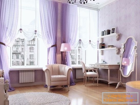 Camera da letto in colore lilla