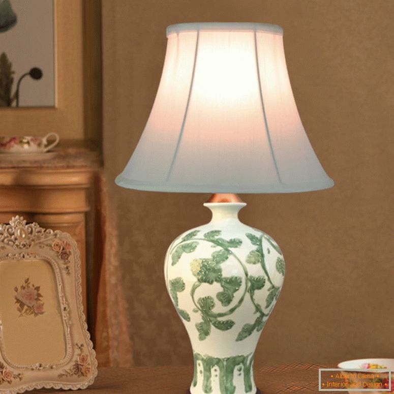 In stile europeo, 110-a-220-a-fonte-light-tessuto-paralume-ceramica-lampvody-camera da letto-porcellana-lampada da tavolo