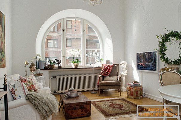 Interno del soggiorno in stile scandinavo