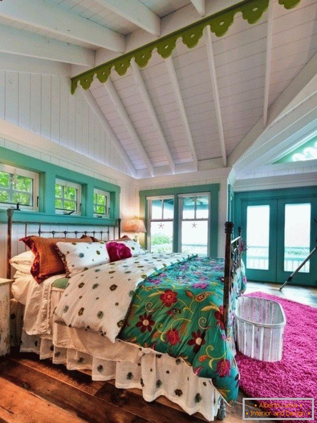 Camera da letto in colori vivaci