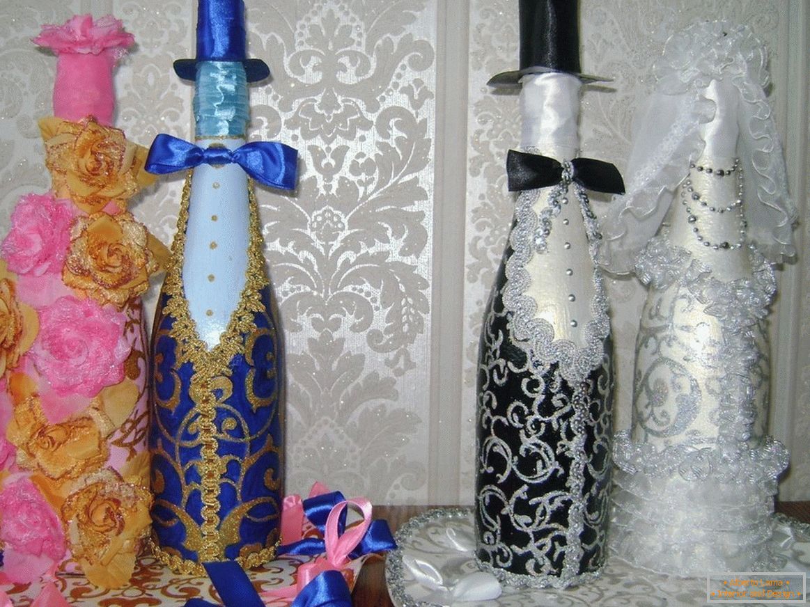 Bottiglie in tecnica Shibori