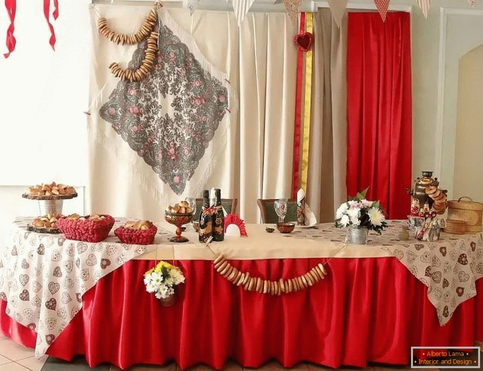 Registrazione della sala delle nozze in stile russo