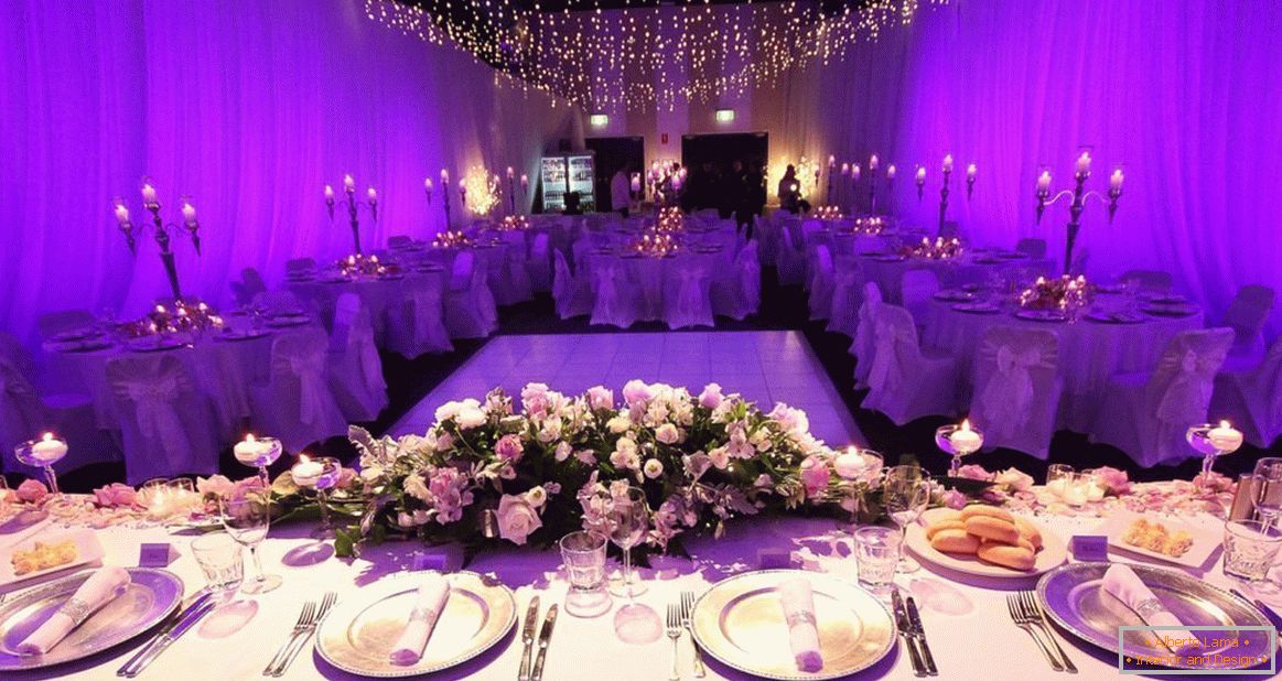 Registrazione della sala delle nozze in colore lilla