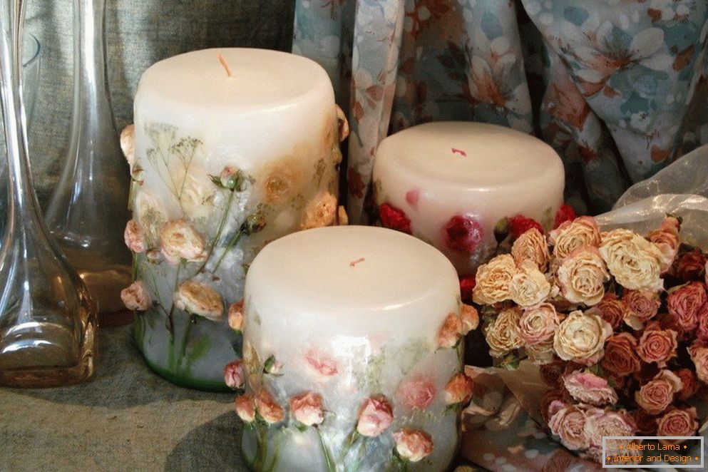 Decorazioni per candele сухоцветами