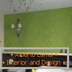 Muro verde nel design della stanza