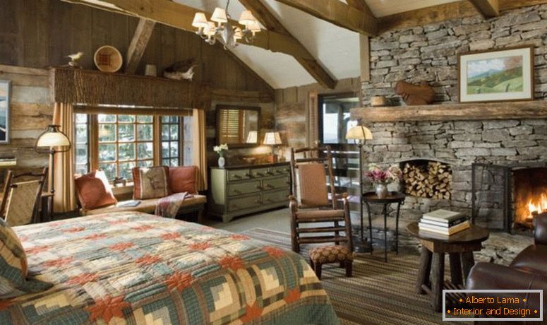 farmhouse-bedroom-with-fireplace-In stile country