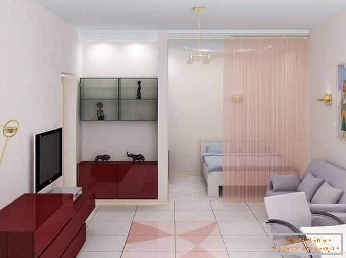 Progettazione di 1 appartamento a Khrushchev con una camera da letto separata