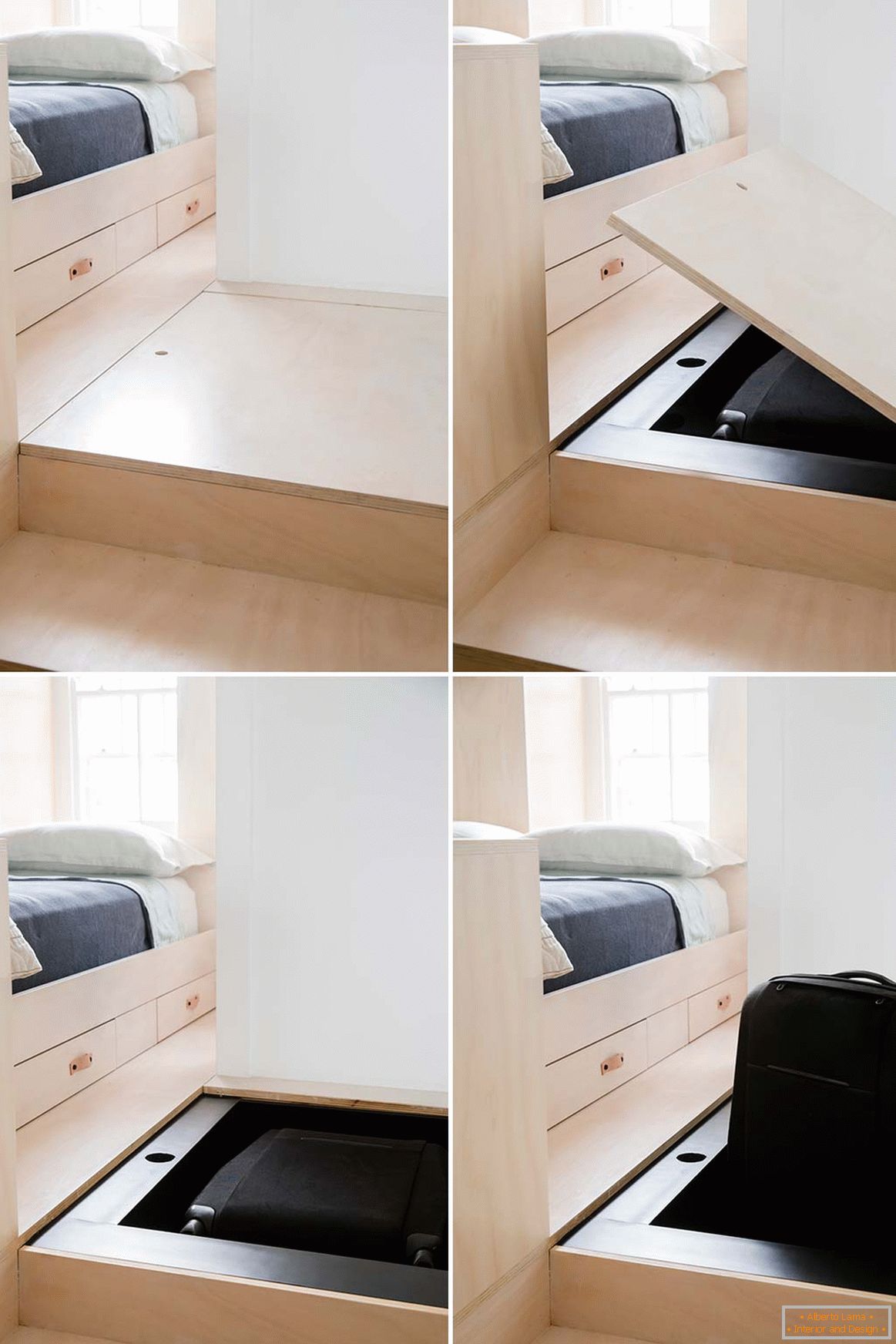 Interior design di un piccolo appartamento a Sydney - чемодан в ящике