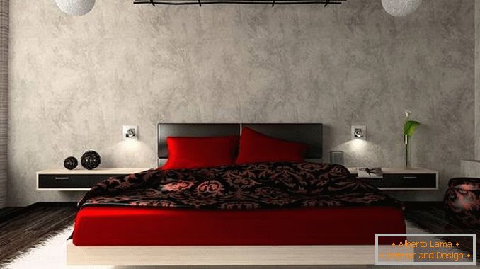 design camera da letto rossa, foto 10