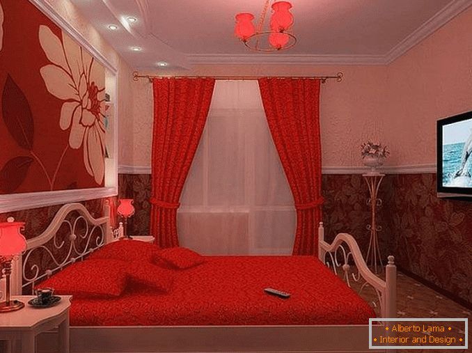 design camera da letto bianco rosso, foto 15