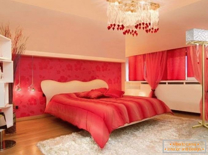 foto di progettazione camera da letto bianca rossa, foto 17