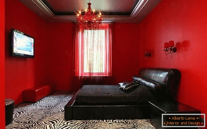 design camera da letto nero e rosso, foto 20