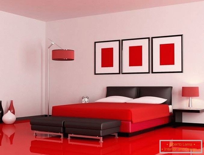 design camera da letto rossa, foto 25