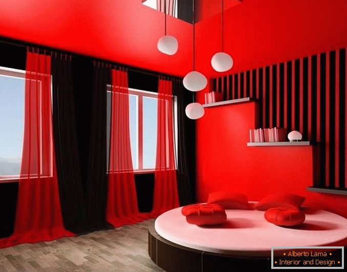 design camera da letto rossa, foto 26