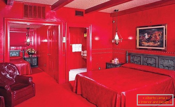design camera da letto rossa, foto 28