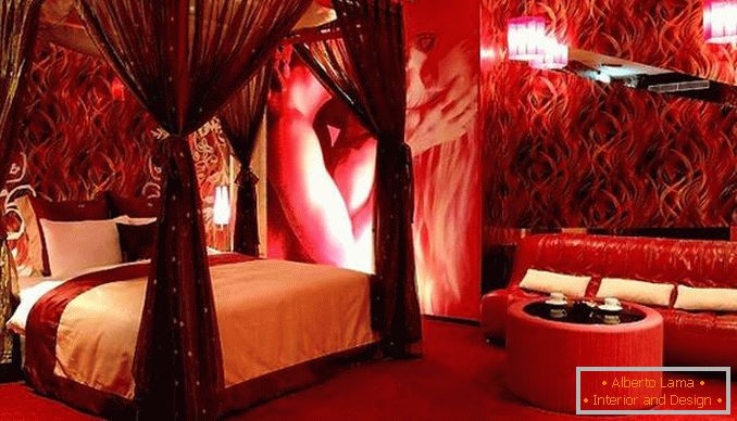 design camera da letto rossa, foto 29
