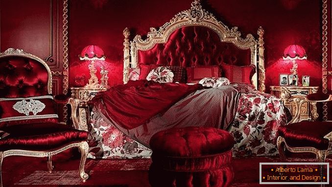 design camera da letto rossa, foto 3