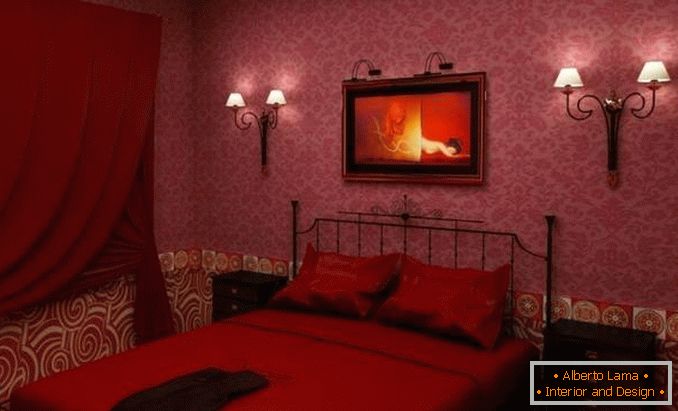 design camera da letto rossa, foto 30