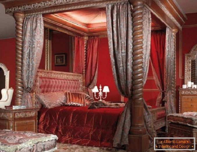 camera da letto nella foto di colore rosso, foto 5