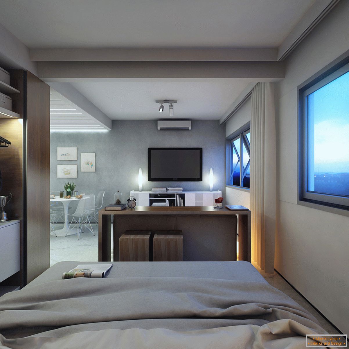Design della camera da letto in un piccolo appartamento