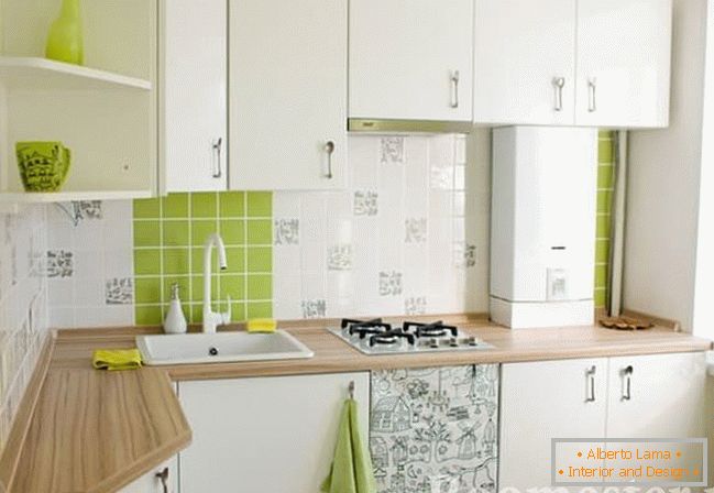 Bianco e verde nella decorazione della cucina