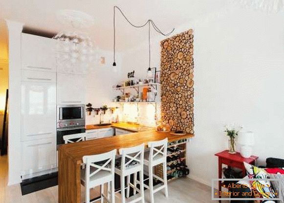 design del salotto combinato con cucina a Krusciov, foto 3
